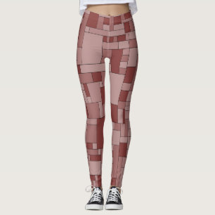 Geometrische blokken, naadloze abstracte textuur leggings
