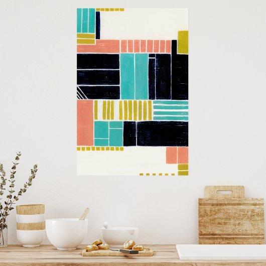 Geometrische blokken poster (Keuken)