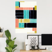 Geometrische blokken poster (Thuiskantoor)