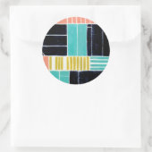 Geometrische blokken ronde sticker (Tas)