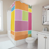 Geometrische blokken speeltijd douchegordijn (In situ)