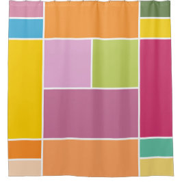 Geometrische blokken speeltijd douchegordijn