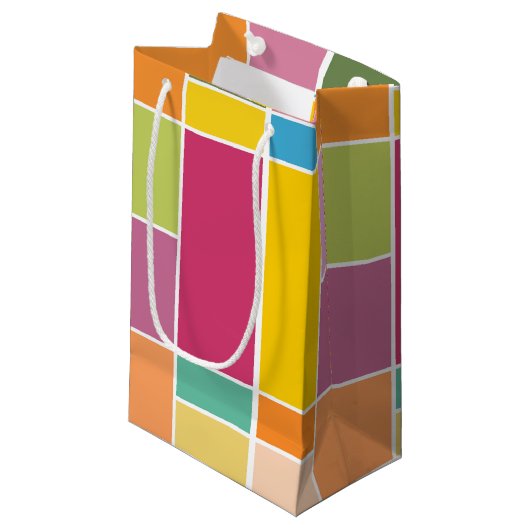 Geometrische blokken speeltijd klein cadeauzakje (Voorkant Gekanteld)