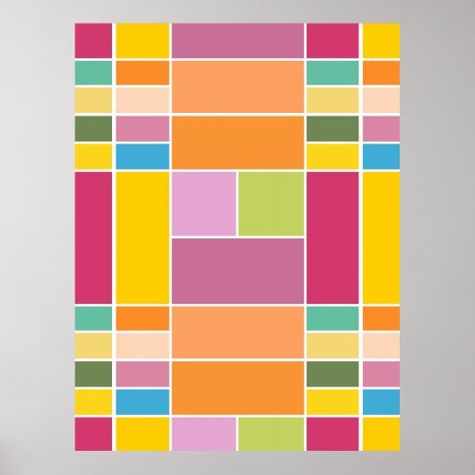 Geometrische blokken speeltijd poster (Voorkant)