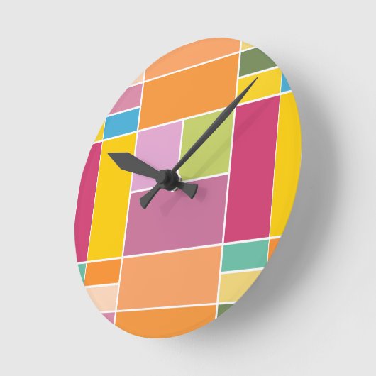 Geometrische blokken speeltijd ronde klok (Hoek)