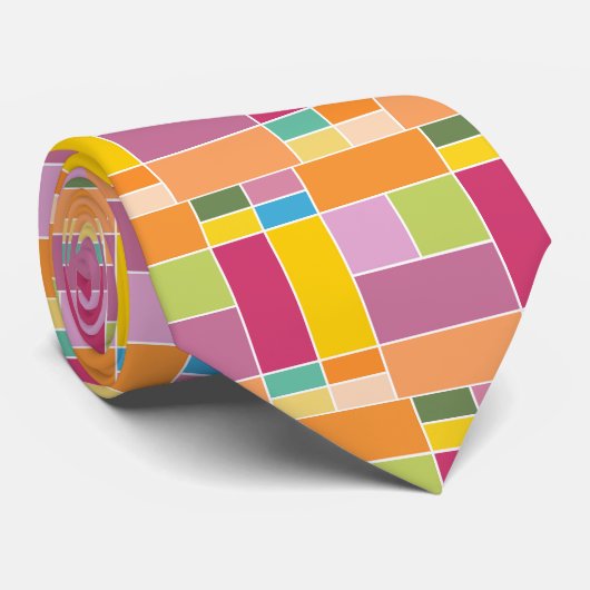 Geometrische blokken speeltijd stropdas (Opgerold)