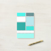 Geometrische blokken voor blauwgroen en Turquoise Post-it® Notes (Op bureau)