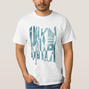Geometrische blues t-shirt