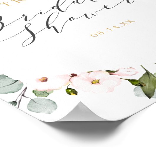 Geometrische Blush Bloem Bruiloft Feest Welkom Bor Poster (Hoek)