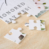 Geometrische Blush Bloemen Meisje Voorstel Legpuzzel (Zijkant)