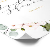 Geometrische Blush Bloemige Bruiloftsshower Welkom Poster (Hoek)