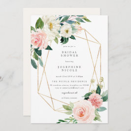 Geometrische blush Bridal Shower Invitation Kaart