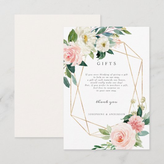 Geometrische blush-kaartje voor cadeaus kaart (Voorkant / Achterkant)