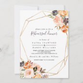 Geometrische Blush Paarse Bloemen repetitie Diner Kaart (Voorkant)