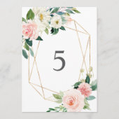Geometrische Blush Table Number kaarten (Voorkant)