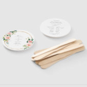 Geometrische Blush Wedding Program Fan Handwaaier (Niet-gemonteerd)
