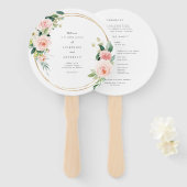 Geometrische Blush Wedding Program Fan Handwaaier (Voorkant en achterkant)