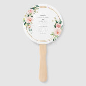 Geometrische Blush Wedding Program Fan Handwaaier (Voorkant)