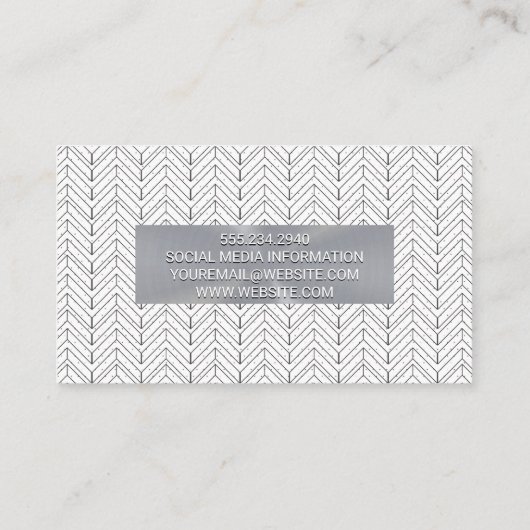 Geometrische Bohemiaanse patronen | Metaalbanner Visitekaartje (Achterkant)