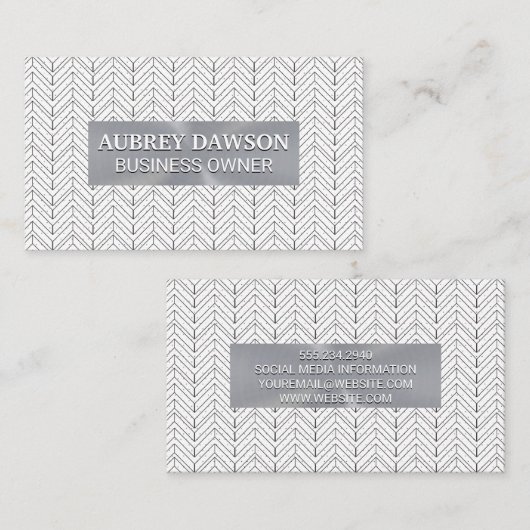 Geometrische Bohemiaanse patronen | Metaalbanner Visitekaartje (Voorkant / Achterkant)