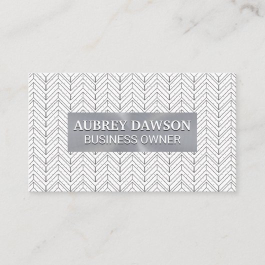 Geometrische Bohemiaanse patronen | Metaalbanner Visitekaartje (Voorkant)