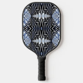 Geometrische boho Blue en Black Pattern Cool Uniek Pickleball Paddle (Voorkant)
