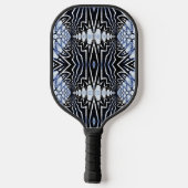 Geometrische boho Blue en Black Pattern Cool Uniek Pickleball Paddle (Achterkant)