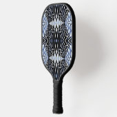 Geometrische boho Blue en Black Pattern Cool Uniek Pickleball Paddle (Links)