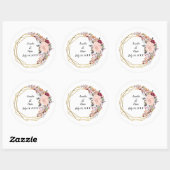 Geometrische Boho Floral Wedding Couple Names & Da Ronde Sticker (Vel)