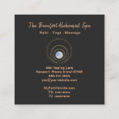 *~* Geometrische Boho Gold Sacred Geometry Cosmic Vierkante Visitekaartje (Achterkant)