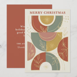 Geometrische Boho Kerstmis Feestdagenkaart