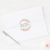 Geometrische Boho Pampas Roze Gouden Bruiloft  Ronde Sticker (Envelop)