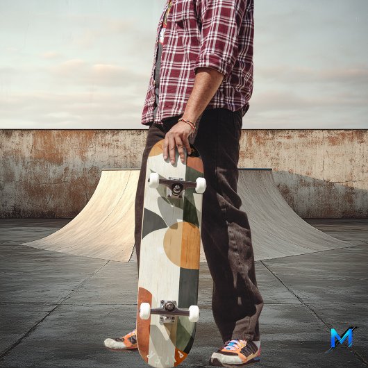 Geometrische Boho Skateboard - Aardse minimalistis
