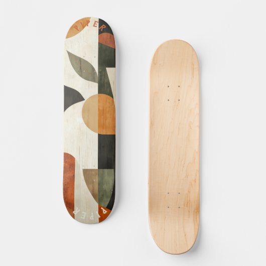 Geometrische Boho Skateboard - Aardse minimalistis (Voorkant)
