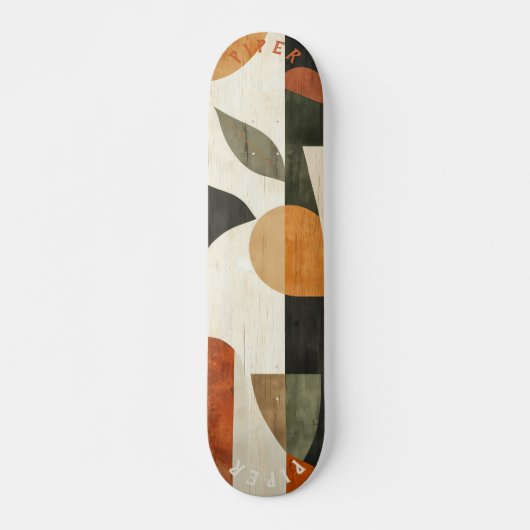 Geometrische Boho Skateboard - Aardse minimalistis (Voorkant)