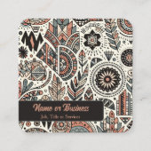 Geometrische boho vierkante visitekaartje (Voorkant)