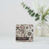 Geometrische boho vierkante visitekaartje (Staand voorkant)