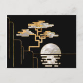 Geometrische Bonsai en Moon-Pearl en goud Briefkaart (Voorkant)