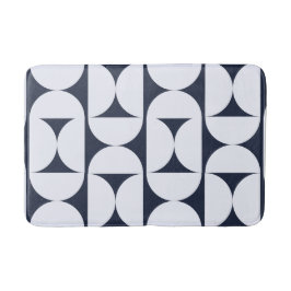Geometrische Boogprint Badmat – Navy & Witte Moder