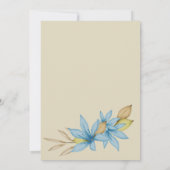 Geometrische bordeauxrode blauwe bloemenbruiloft kaart (Achterkant)