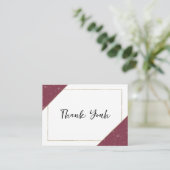 Geometrische bordeauxrode gouden glitter Bedankt Informatiekaartje (Staand voorkant)