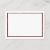 Geometrische bordeauxrode gouden glitter Bedankt Informatiekaartje (Achterkant)