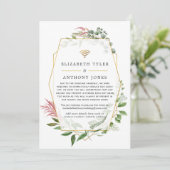 Geometrische bos Virtuele Verminderde Bruiloft Gas Aankondiging (Staand voorkant)