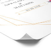 Geometrische botanische bruiloft van Paarse Floral Poster (Hoek)