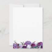 Geometrische botanische Floral Paars Greenery Wedd Kaart (Achterkant)