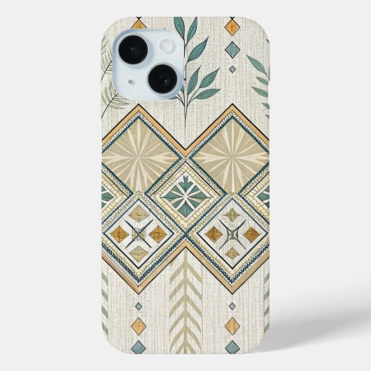 Geometrische Botanische Folk Art Naadloos Patroon Case-Mate iPhone Case (Achterkant)