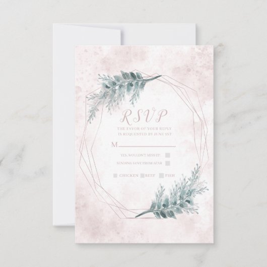 Geometrische botanische RSVP Waterverf van Blush P (Voorkant)