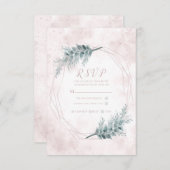 Geometrische botanische RSVP Waterverf van Blush P (Voorkant / Achterkant)