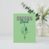 Geometrische boten en bomen met buikoregon briefkaart (Staand voorkant)