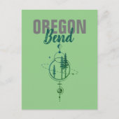 Geometrische boten en bomen met buikoregon briefkaart (Voorkant)